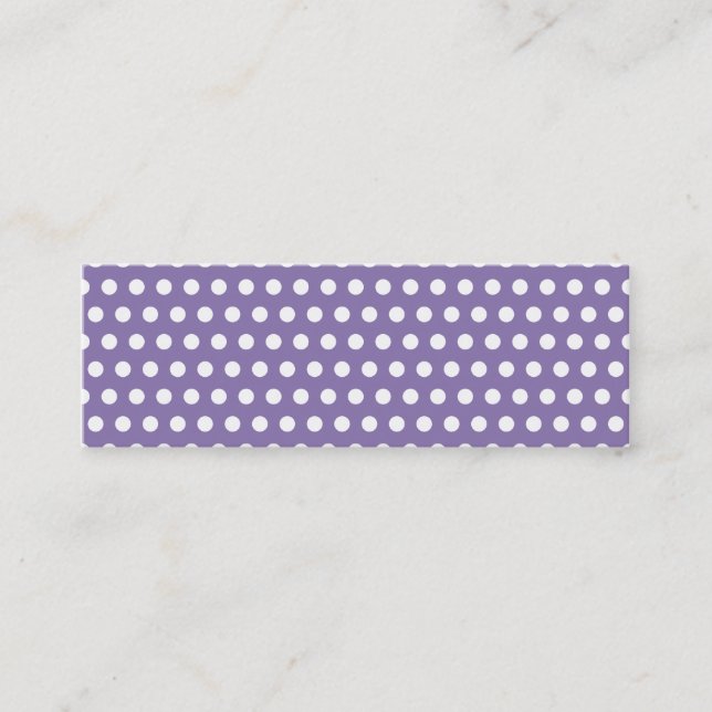 Mörk Lavender med White Polka dots Mini Visitkort (Framsida)