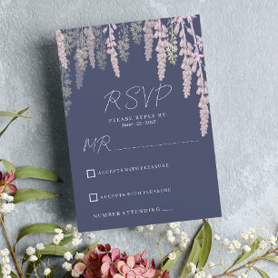 Mörk Lavender rosa mint elegant blommigt OSA Inbjudningar