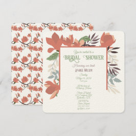 Mörk laxgrön blå och lila folkkonst inbjudningar