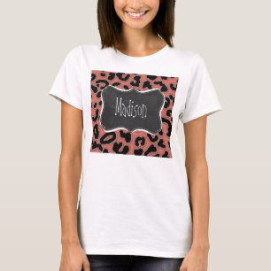 Mörk laxLeopard; Svart tavla T-shirt