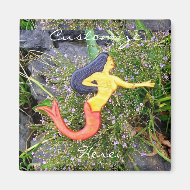 mörk-ledd sjöjungfru i renudd-svan magnet (Framsidan)