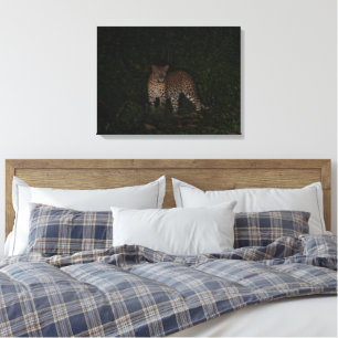 Mörk Leopard Naturälskare Utsträckt Canvastryck