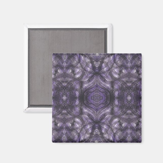Mörk lila abstrakt akvarellkonst i korridorer magnet (Front/Back)