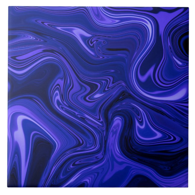 Mörk Lila Abstrakt Fluid Kakelplatta (Framsidan)