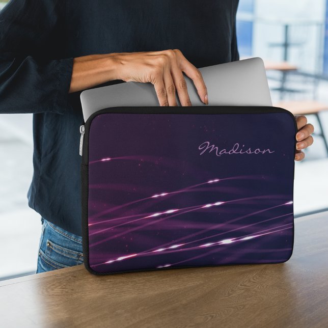 Mörk Lila Anpassat namn Laptop sleeve 15''' (Skapare uppladdad)