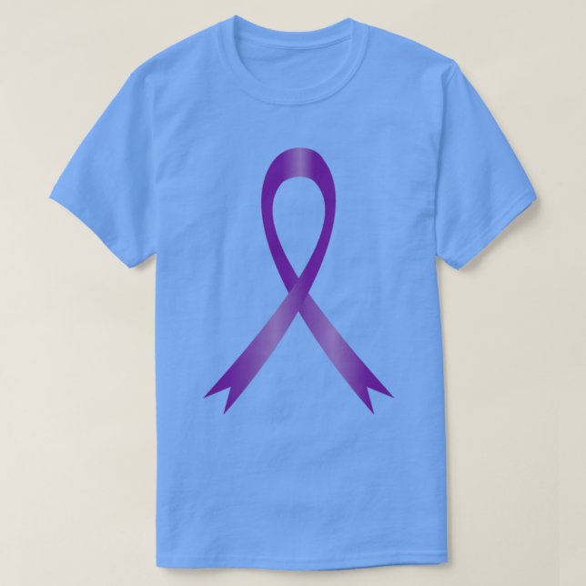 Mörk Lila Awareness Ribbon T Shirt (Design framsida)