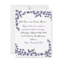 Mörk Lila Blommars bröllopsinbjudan