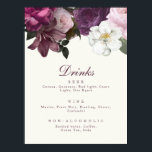 Mörk Lila Blommigt Drink-meny Poster<br><div class="desc">Mörk Lila Blommigt Dryckmeny Poster. designat med handmålade blommor med vattenfärgstyp som stiliserar. Det här är en elegant för hela säsongen bröllop. Anpassa den här designen med din ceremoniinformation och på baksidan, med information om bröllopsfesten och tack. Bakgrunden färg är benvit, men du kan välja en fyllning färg efter eget...</div>