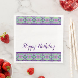 Mörk Lila Blommigt Papper Dinner Napkin Pappersservett