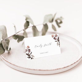 Mörk Lila Blommigt Vikt monteringskort för Bröllop Placeringskort