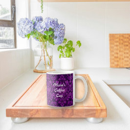 Mörk Lila Brocade (flera Mönster) Kaffemugg