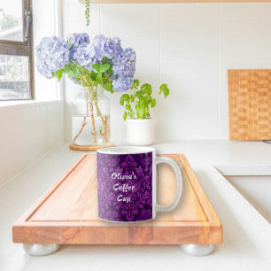 Mörk Lila Brocade (flera Mönster) Kaffemugg