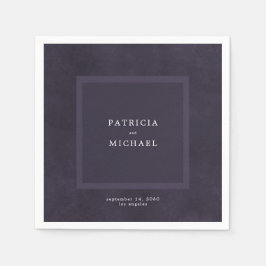 Mörk lila bröllop, modern elegant pappersservett