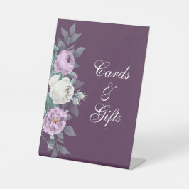 Mörk Lila Bröllop Pedestal-tecken