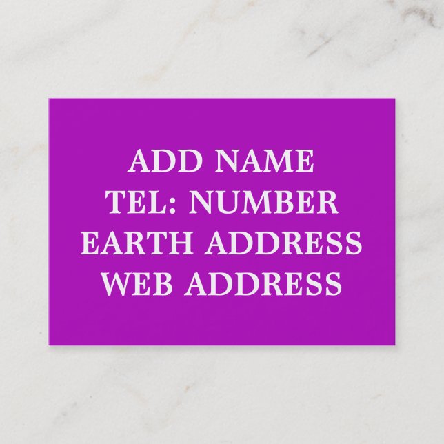 Mörk Lila färg affärskort i fast form Visitkort (Framsida)