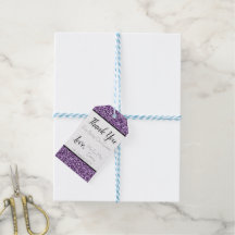 Mörk Lila Faux Glitter Favor Gift-Märkre