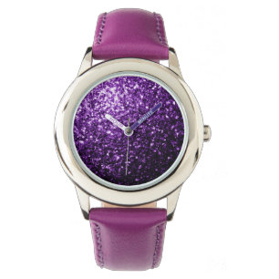 Mörk Lila faux shiny glitter sparkles Armbandsur