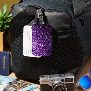Mörk Lila faux shiny glitter sparkles Bagagebricka