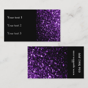 Mörk Lila faux shiny glitter sparkles Black Visitkort