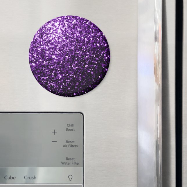 Mörk Lila faux shiny glitter sparkles Magnet (In Situ (Fridge))