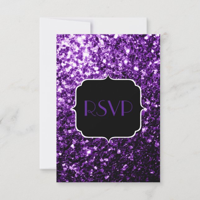 Mörk Lila faux shiny glitter sparkles Sweet 16 OSA Kort (Framsida)