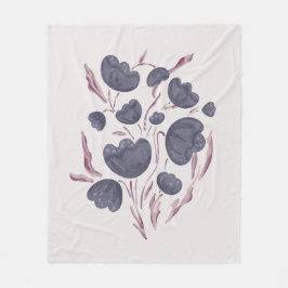 Mörk Lila Flower Aesthetic Fleecefilt