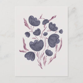 Mörk Lila Flower Aesthetic Helg Vykort