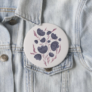Mörk Lila Flower Aesthetic Knapp