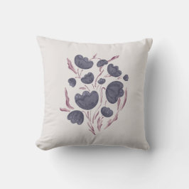 Mörk Lila Flower Aesthetic Kudde