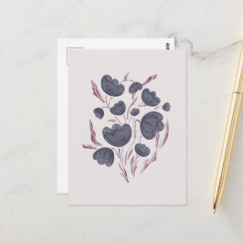 Mörk Lila Flower Aesthetic Vykort