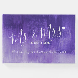 Mörk lila, gäst i personligt bröllp moderna konst gästböcker