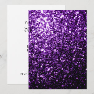Mörk Lila glitter-reservdelar Anpassa Inbjudningar