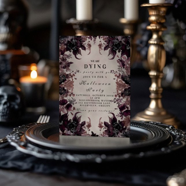 Mörk Lila Gothic Halloween Firande Inbjudningar (Skapare uppladdad)