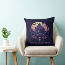 Mörk Lila Gothic Haunted House Happy halloween
