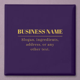Mörk Lila & Guld Business Namn eller Hälsning Magnet