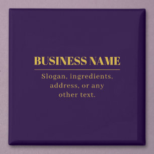 Mörk Lila & Guld Business Namn eller Hälsning Magnet