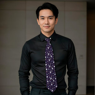 Mörk Lila Halloween Skull Eyebullar Bones Mönster Slips