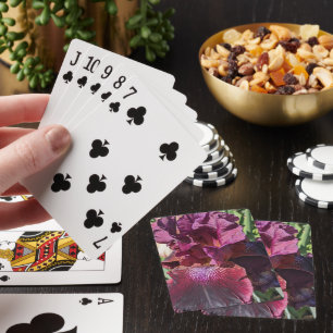 Mörk Lila Iris Bloom Blommigt Casinokort