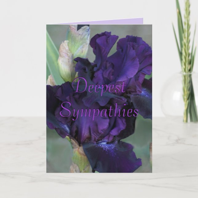 Mörk Lila Iris Sympathy Card - anpassa Kort (Framsida)