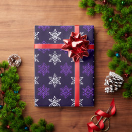 Mörk Lila jul Snowflake Sommuner Mönster Presentpapper