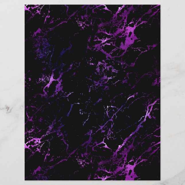 Mörk Lila Marble Galaxy Scrapbook Pappra Lakan (Baksida)