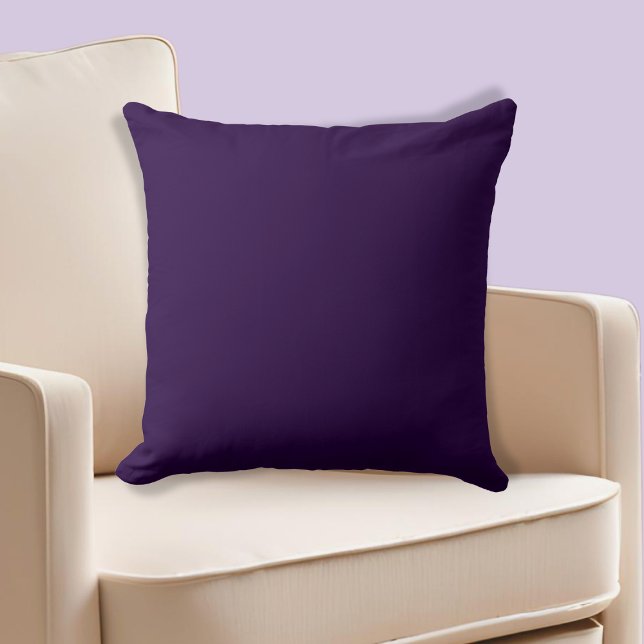 Mörk Lila med våld i färgad Kudde (Dark Purple Uni-colored Violet Throw Pillow)