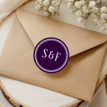Mörk Lila Monogram kuvertförsegling