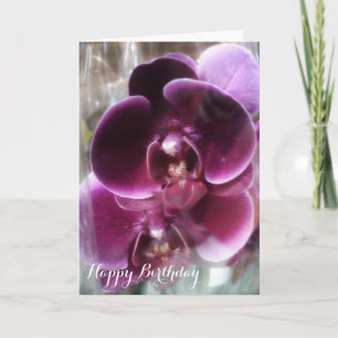 Mörk Lila Moth Orchids Kort