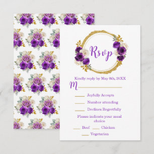 Mörk lila och gul elegant blomma Sweet Sixteen OSA Kort