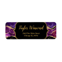 Mörk Lila och Guld Sequins Agate