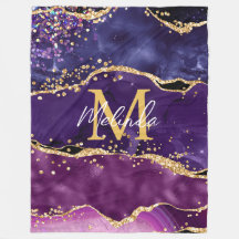 Mörk Lila och havsaquiner från Guld Glitter Agate