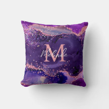 Mörk Lila och Rosa Glitter Sequins Agate