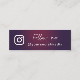 Mörk Lila Ombre Följ Social Media QR-kod Mini Visitkort