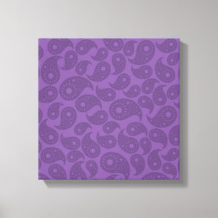 Mörk Lila Paisley. Canvastryck